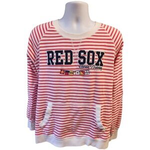 Soft As A Grape Boston Red Sox Spring Training Striped Sweatshirt Women Medium